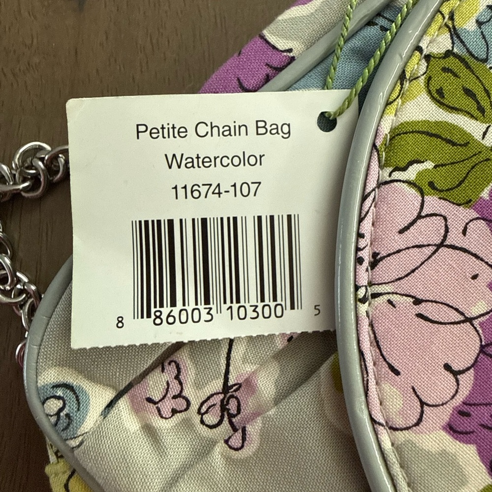 NWT Vera Bradley Petite Chain Bag in "Watercolor" Pattern - Picture 7 of 7